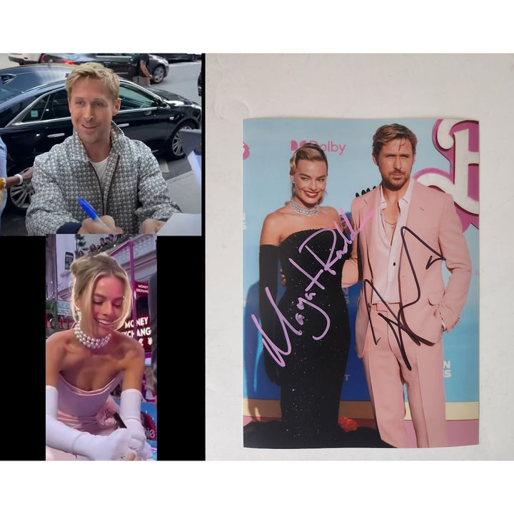 Ken & Barbie Margot Robbie Ryan Gosling 5x7 photo signed with proof