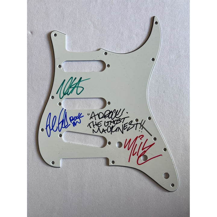 The Beastie Boys with Rick Rubin Stratocaster electric guitar pickguard signed with proof