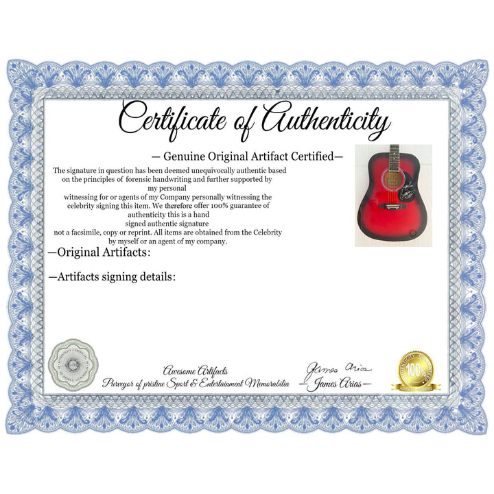 Brenton Wood full size acoustic guitar signed.