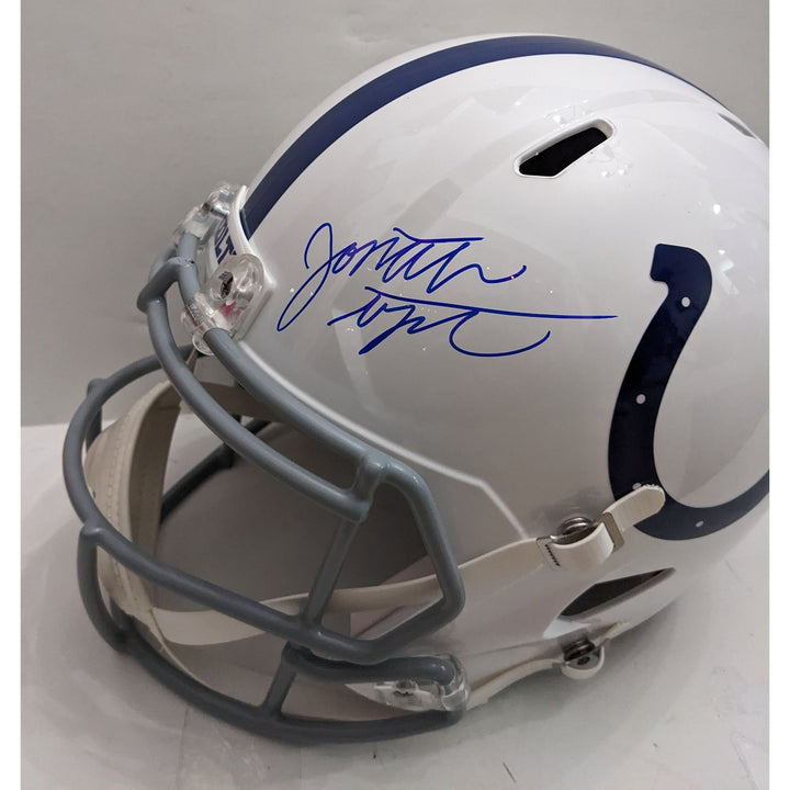 Daniel Jones NFL MVP candidate & rushing leader Indianapolis Colts 2025 Riddell speed full size helmet signed with proof