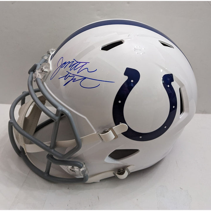 Daniel Jones NFL MVP candidate & rushing leader Indianapolis Colts 2025 Riddell speed full size helmet signed with proof