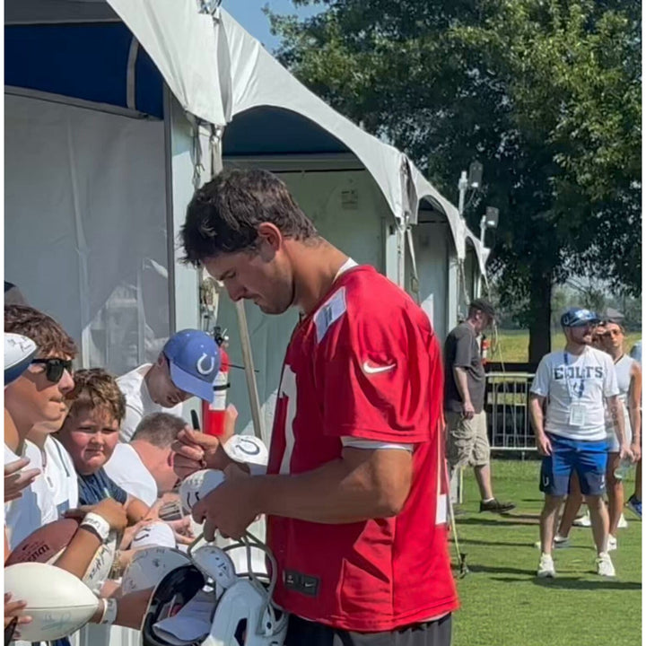 Daniel Jones NFL MVP candidate & rushing leader Indianapolis Colts 2025 Riddell speed full size helmet signed with proof