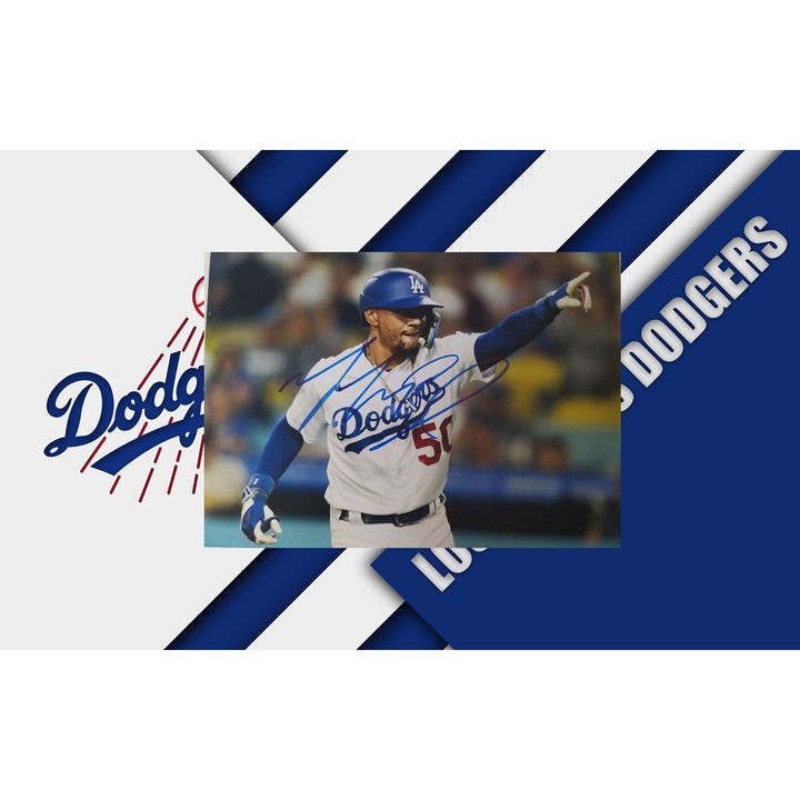 Los Angeles, Dodgers, Mookie Betts, 5x7 photos, signed, with proof