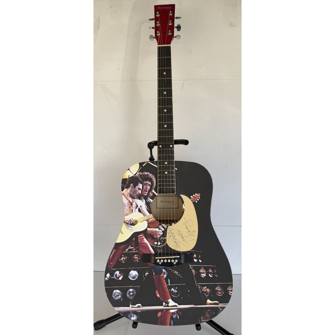 Freddie Mercury full size one of a kind acoustic guitar signed with proof.