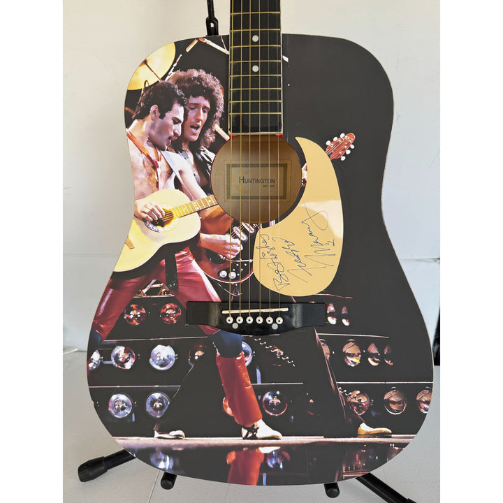 Freddie Mercury full size one of a kind acoustic guitar signed with proof.