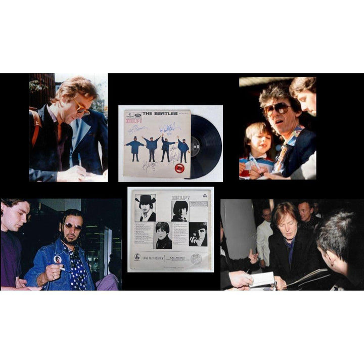 Beatles Help! lp George Harrison , John Lennon, Paul McCartney, Ringo Starr signed with proof.