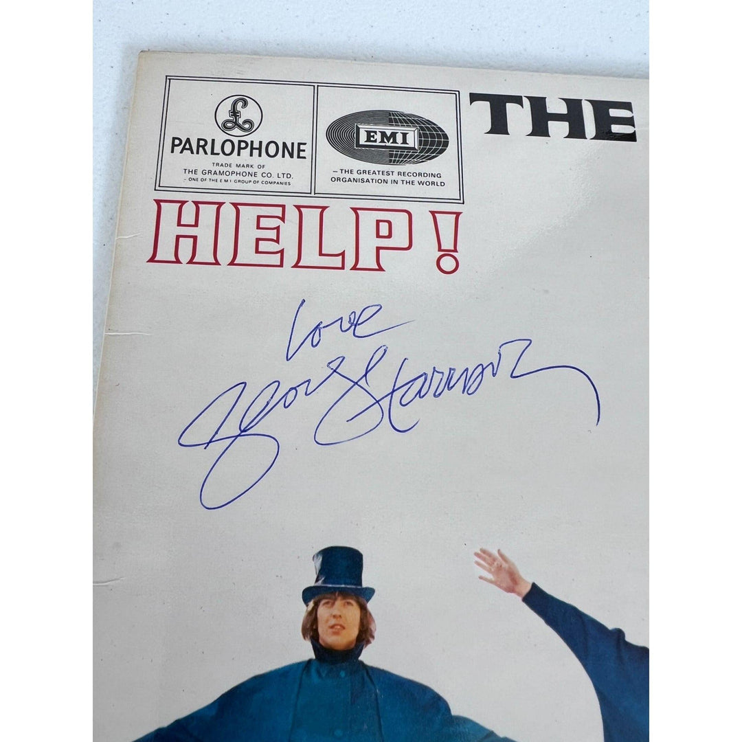 Beatles Help! lp George Harrison , John Lennon, Paul McCartney, Ringo Starr signed with proof.