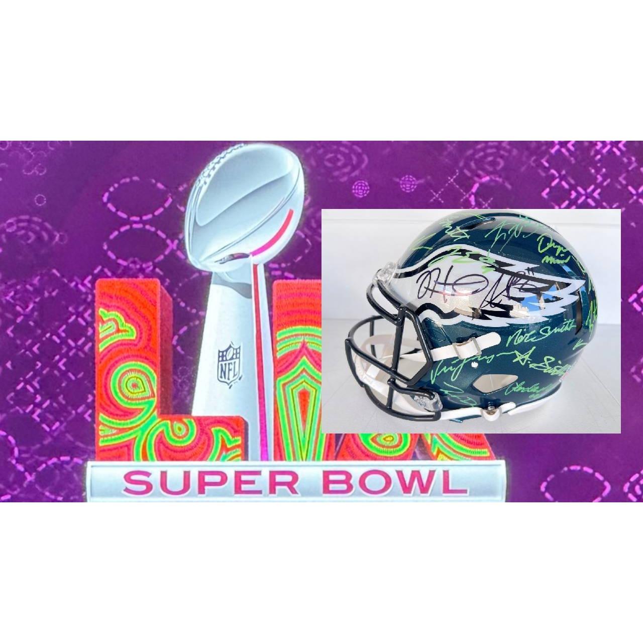 Saquon Barkley, AJ Brown, Jalen Hurts 2024 Philadelphia Eagles Riddell