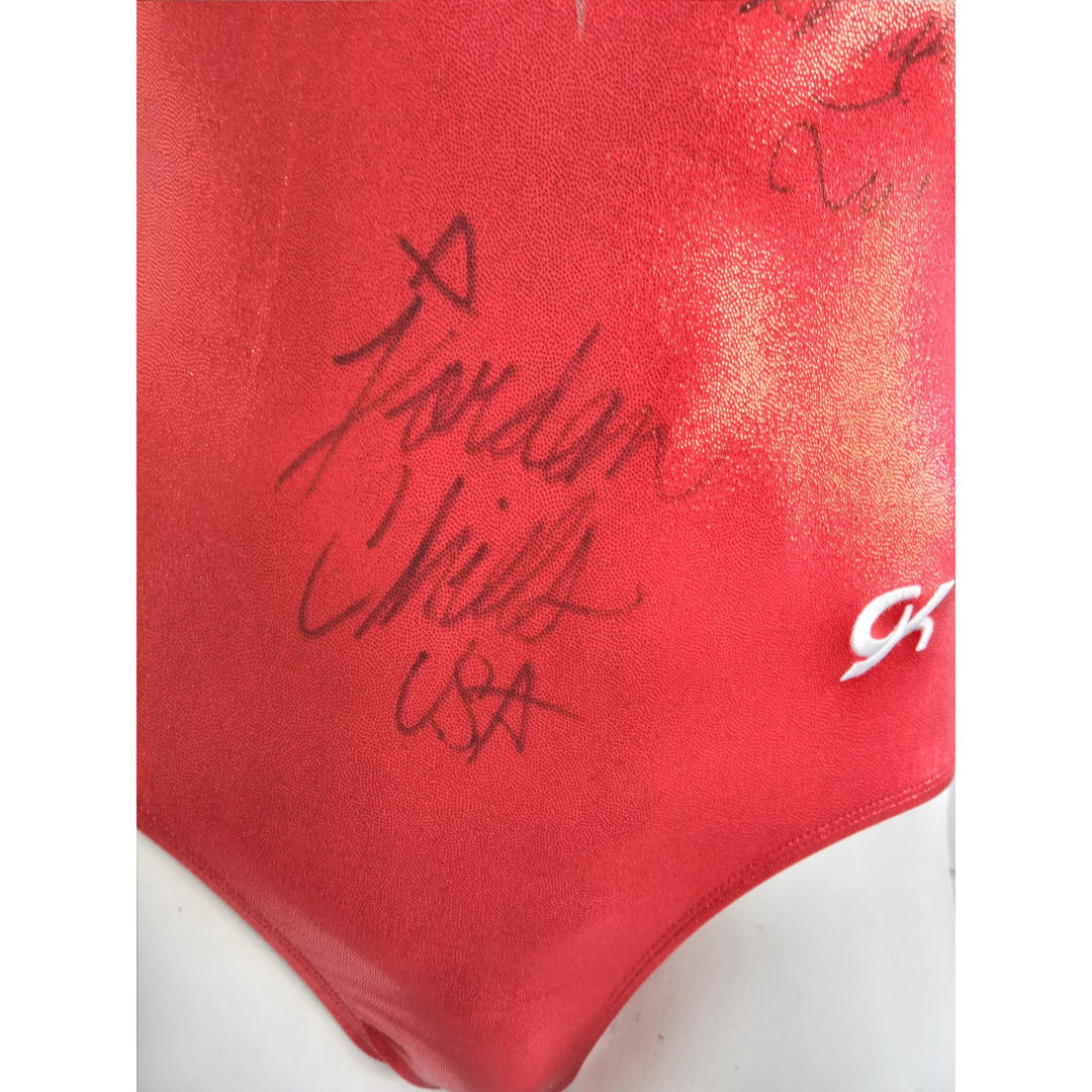 Simone Biles, Suni Lee, Jordan Chiles, Jade Carey 2024 USA Gold Medalists team signed USA leotard with proof