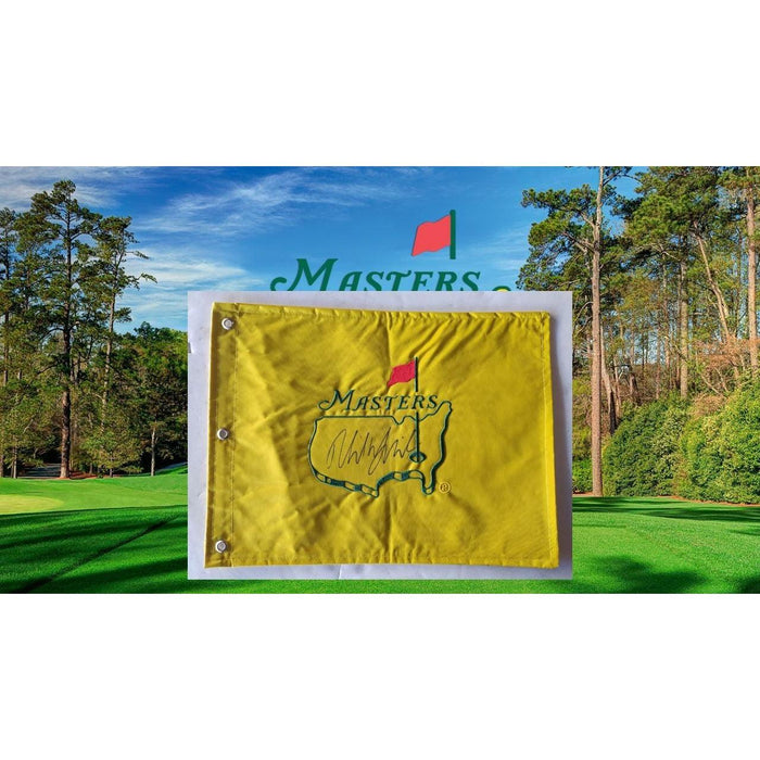Phil Mickelson Masters embroidered golf flag signed with proof