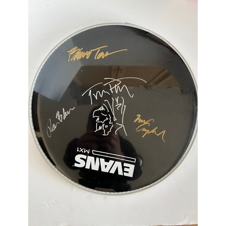 Tom Petty and The Heartbreakers Mike Campbell Ron Blair Benmont Trench 14'' drumhead signed with proof