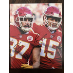 Load image into Gallery viewer, Travis Kelce Patrick Mahomes vintage Kansas City Chiefs 8x10 signed with proof
