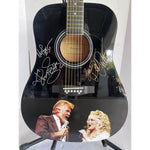 Load image into Gallery viewer, Kenny Rogers and Dolly Parton full size acoustic guitar signed with proof
