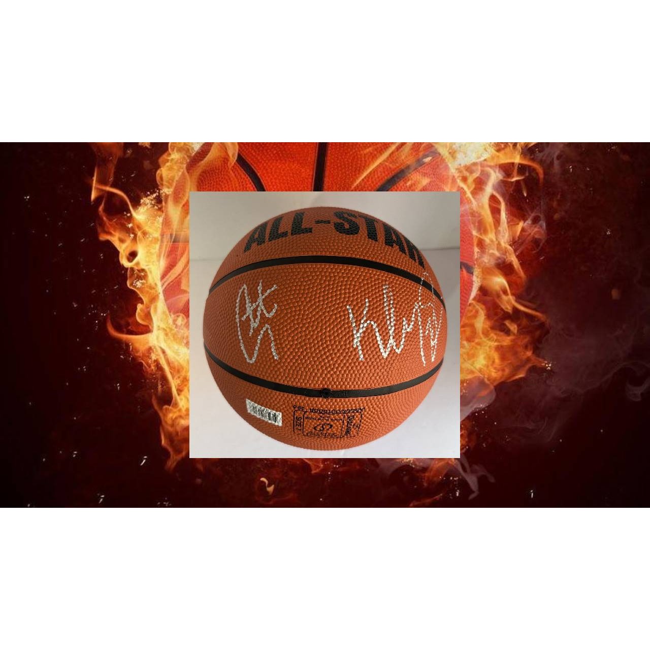 Stephen Curry and Klay Thompson Golden State Warriors NBA Spalding basketball full size signed with proof