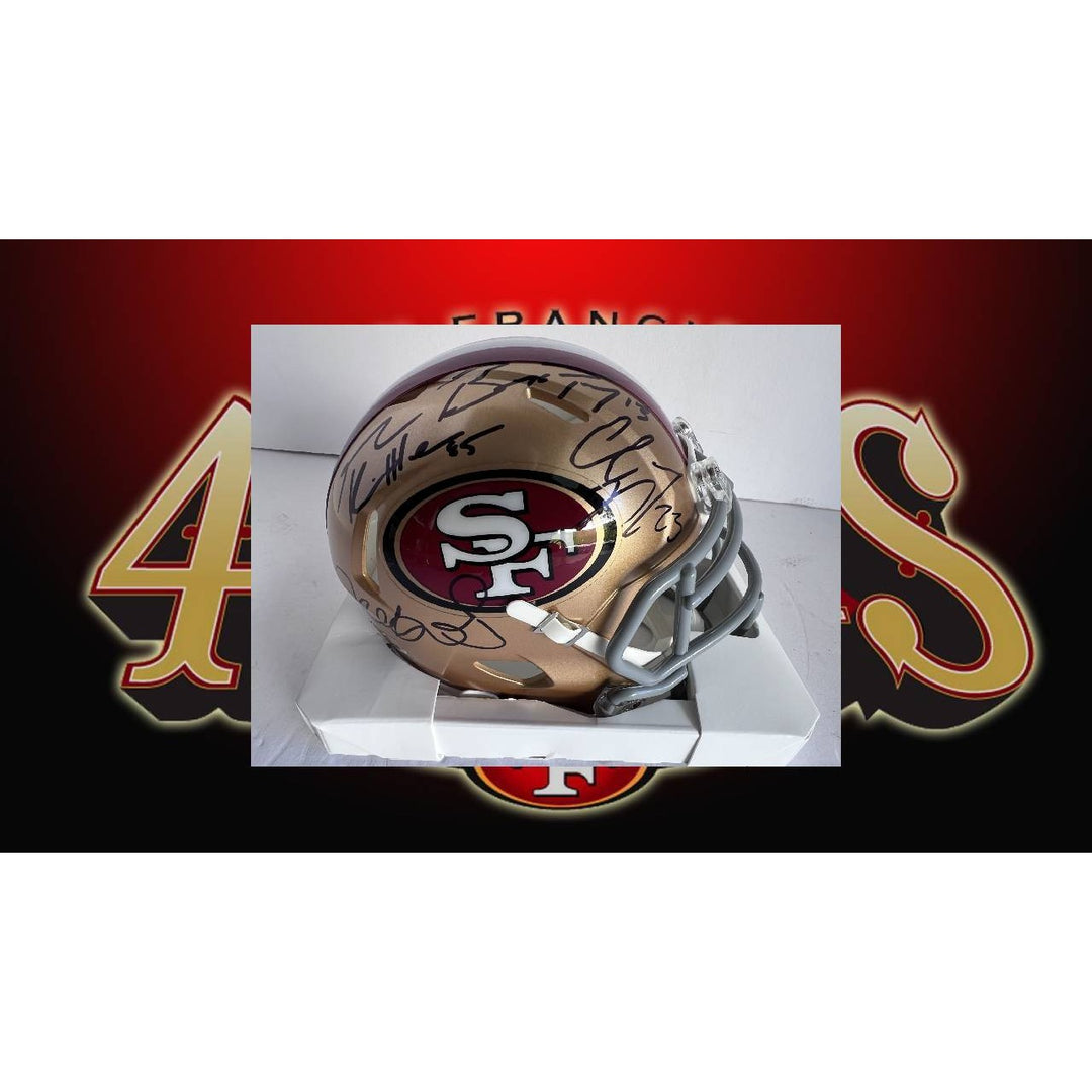 Brock Purdy Deebo Samuel Christian McCaffrey George kittle mini helmet signed with proof