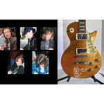 Load image into Gallery viewer, AC/DC Angus Young Brian Johnson Malcolm Young Phil Rudd Les Paul electric guitars signed with proof
