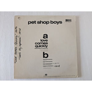 The Pet Shop Boys Neil Tennant and Chris Lowe, "Love Come Quickly" LP signed with proof
