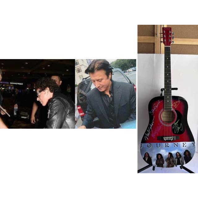 Journey Steve Perry Neal Schon Jonathan Cain Steve Smith  One of A kind 39' inch full size acoustic guitar signed with proof