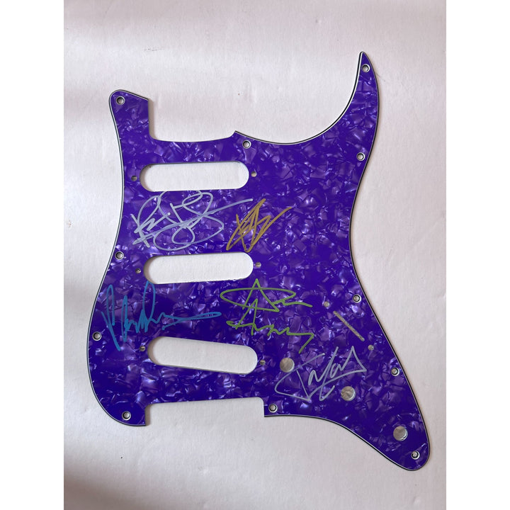 Deep Purple  Ian Paice Roger Glover Ian Gillan Don Airey  Stratocaster electric pickguard signed with proof