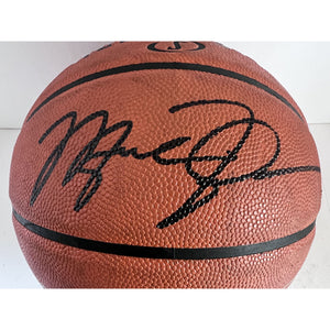 Kobe Bryant inscribed black mamba with Michael Jordan Spalding Adam Silver NBA full size basketball signed with proof