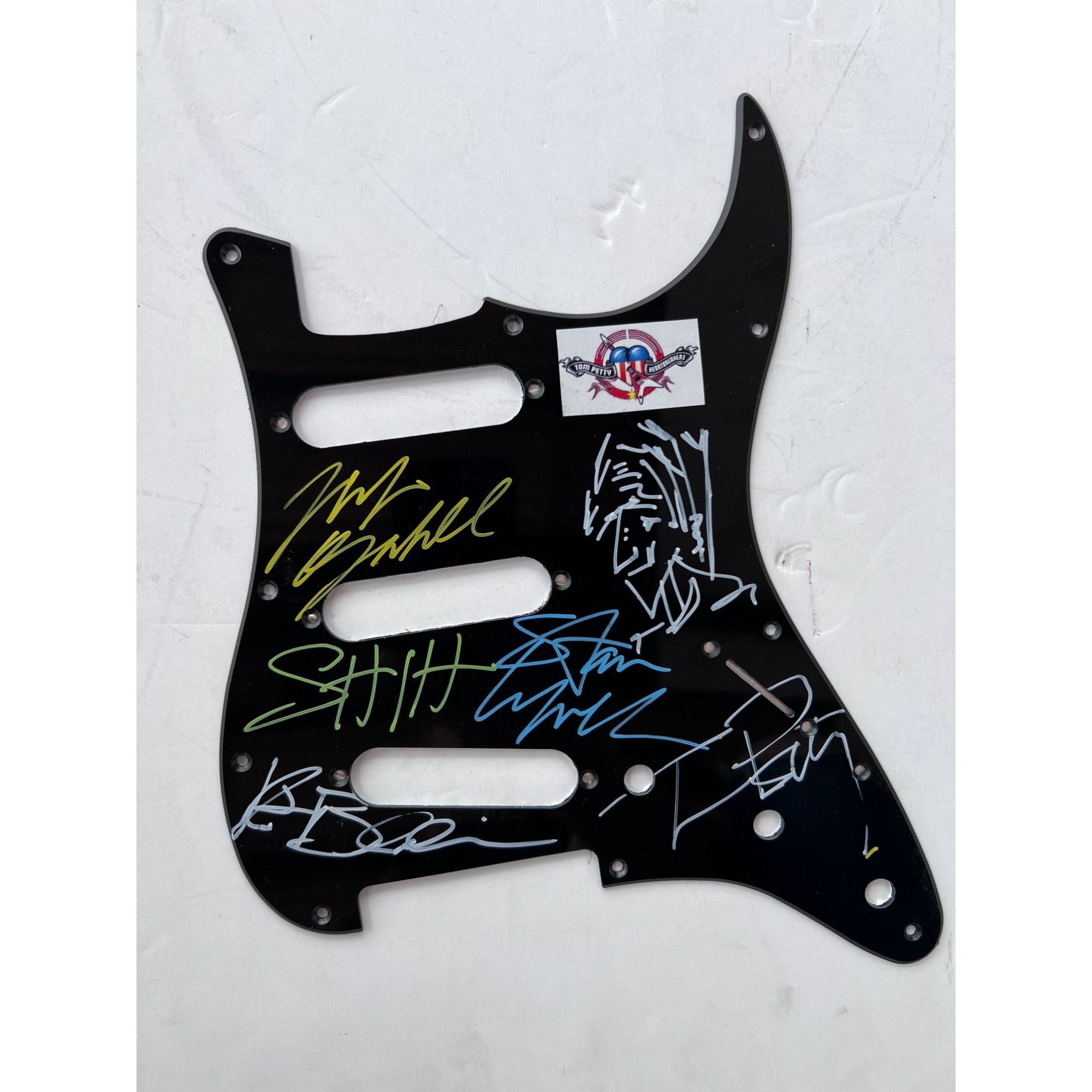 Tom Petty and the Heartbreakers  Stratocaster electric pickguard signed with proof