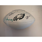 Load image into Gallery viewer, Philadelphia Eagles Jalen hurts Devanta Smith and AJ Brown full size football signed with proof
