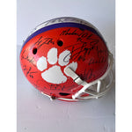 Load image into Gallery viewer, Dean Perry, Jayron Kearse, Dwight Clark Clemson Tigers Replica full size helmet Helmet signed by 25 all time greats
