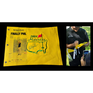 Phil Mickelson one-of-a-kind Masters flag signed with proof