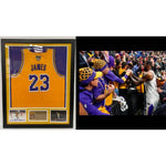 Load image into Gallery viewer, LeBron James Los Angeles Lakers #23 Nike game model jersey signed and framed with proof
