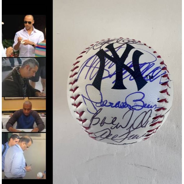 Derek Jeter Jorge Posada Mariano Rivera Bernie Williams Joe Torre New York Yankees Major League Rawlings Baseball signed with proof