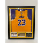 Load image into Gallery viewer, LeBron James Los Angeles Lakers #23 Nike game model jersey signed and framed with proof
