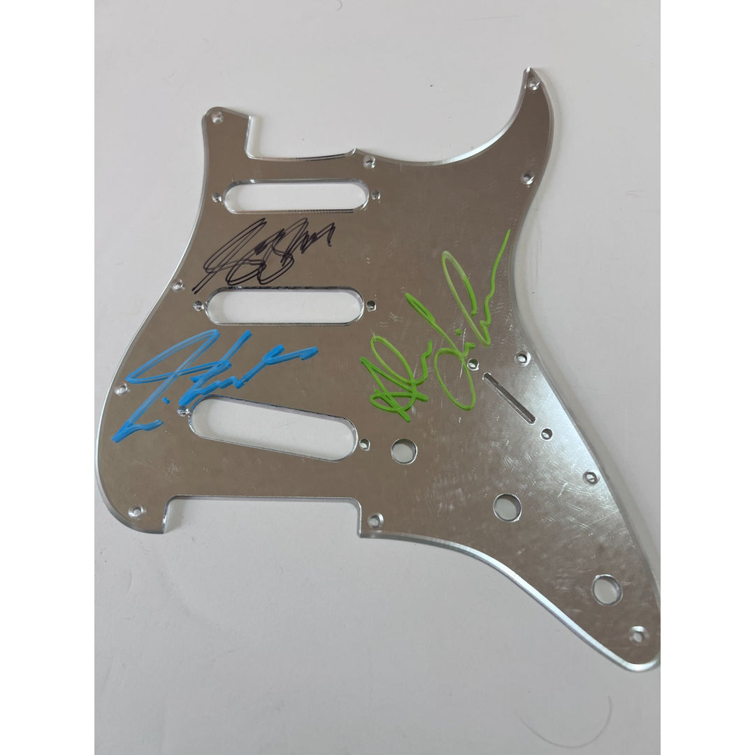 Rush Neil Peart Geddy Leddy Alex Lifeson electric guitar pickguard signed with proof