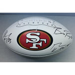 Load image into Gallery viewer, San Francisco 49ers Brock Purdy Christian McCaffrey George Kittle full size football signed with proof
