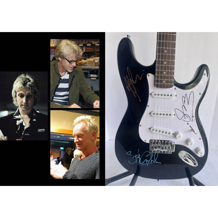 Sting Gordon Summer Stuart Copeland Andy Summers the police Huntington Stratocaster full size guitar signed with proof