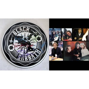 Black Sabbath Ozzy Osbourne, Tony Iommi, Bill Ward, Geezer Butler one-of-a-kind drumhead signed with proof