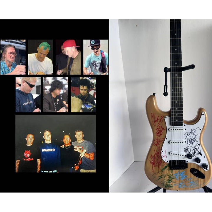 Anthony Kiedis, Dexter Holland, Billy Joe Armstrong, Travis Barker One-of-a-Kind electric guitar signed with proof