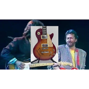 George Harrison and Eric Clapton vintage cherry red Les Paul  electric guitar signed with proof