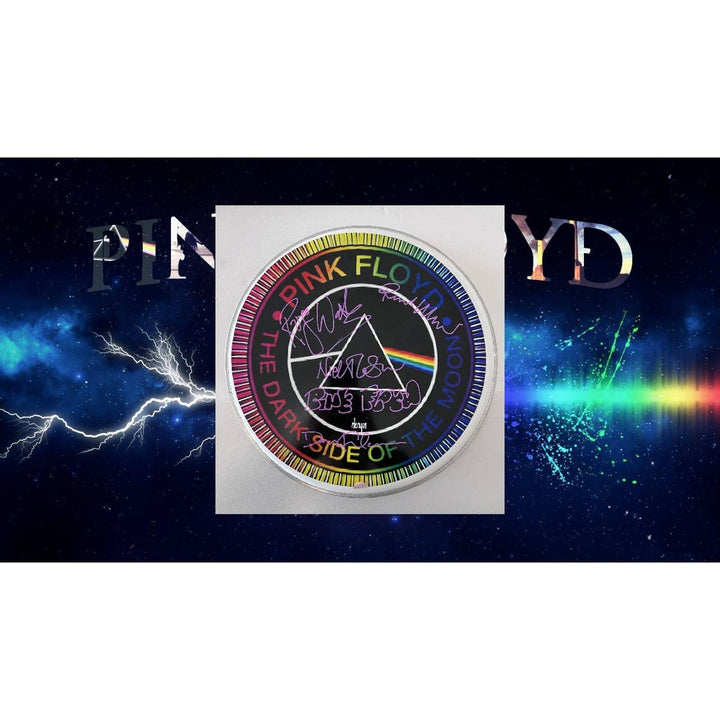 Pink Floyd David Gilmour Roger Waters Nick Mason Richard Wright one of a kind 14 inch drum head signed with proof