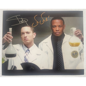 Marshall Mathers Eminem Slim Shady Andre Romelle Young Dr. Dre eight by ten photo signed with proof