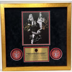 Load image into Gallery viewer, Rush Neil Pearth Alex Lifeson, Geddy Lee 8x10 photo signed with proof and museum quality frame 20x14x19
