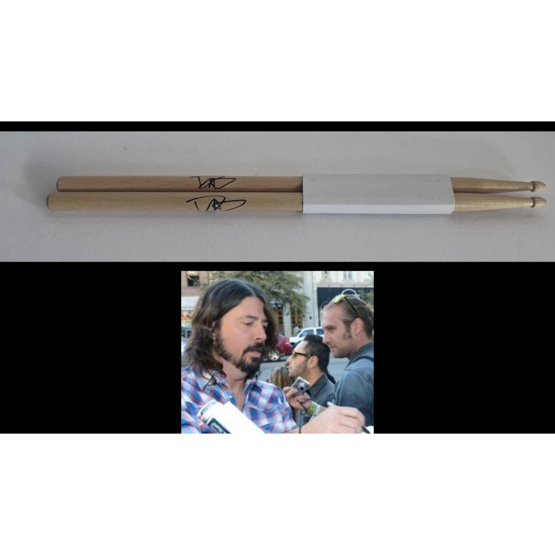 David Grohl Foo Fighters pair of drumsticks signed with proof