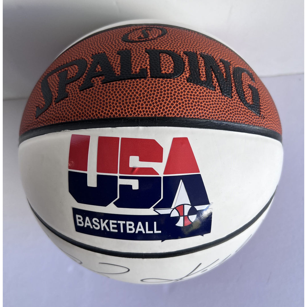 USA basketball signed by Kobe Bryant and Lebron James signed with proof