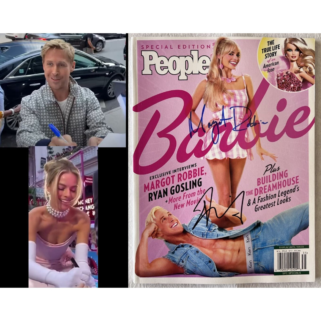 Barbie and Ken Margot Robbie and Ryan Gosling full commemorative 1 of a kind People magazine signed with proof