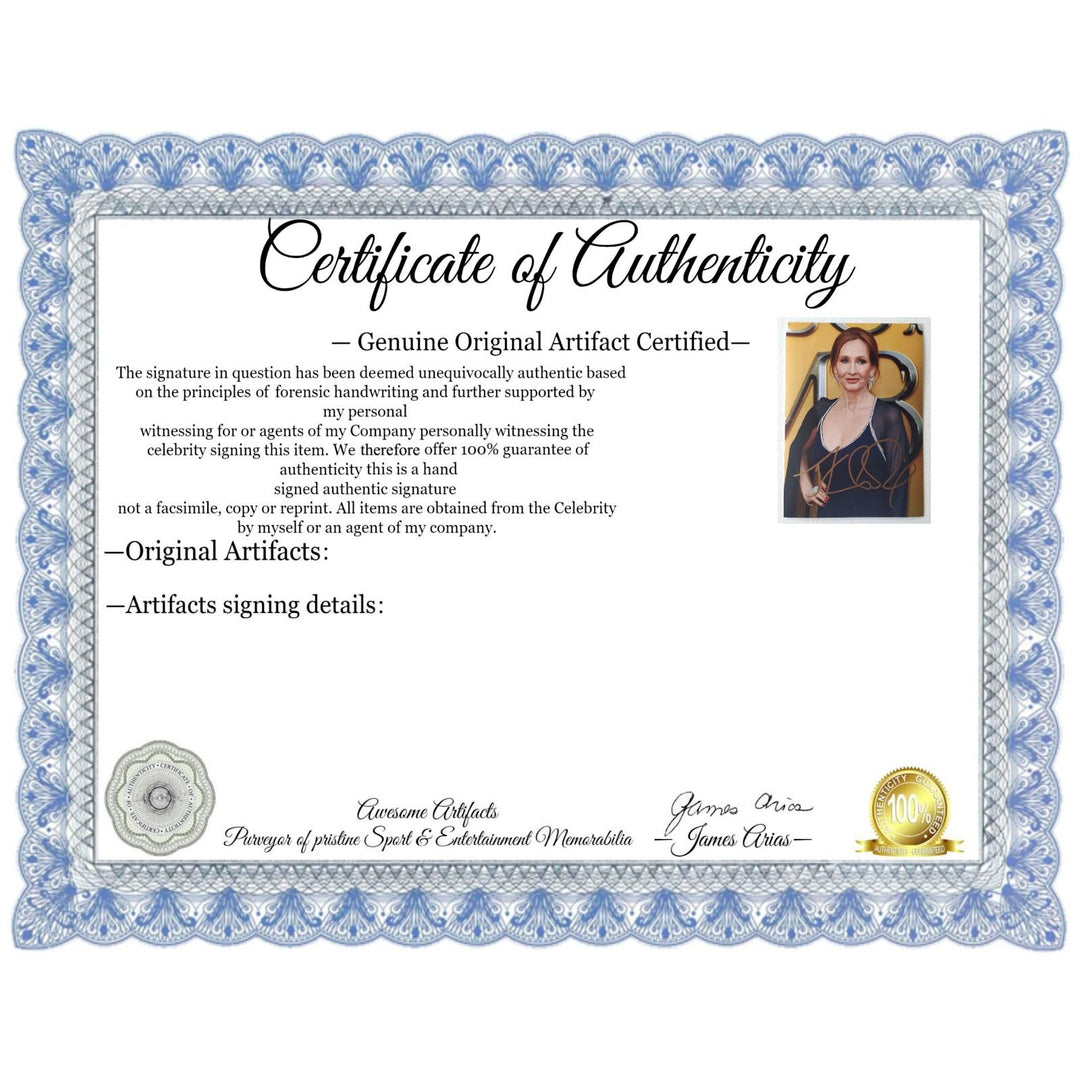 J. k. Rowling one the World's most commercially successful authors  signed 5x7 photograph with proof.