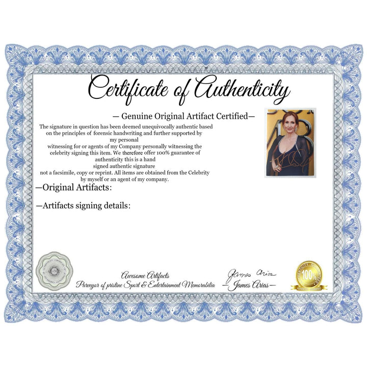 J. k. Rowling one the World's most commercially successful authors  signed 5x7 photograph with proof.