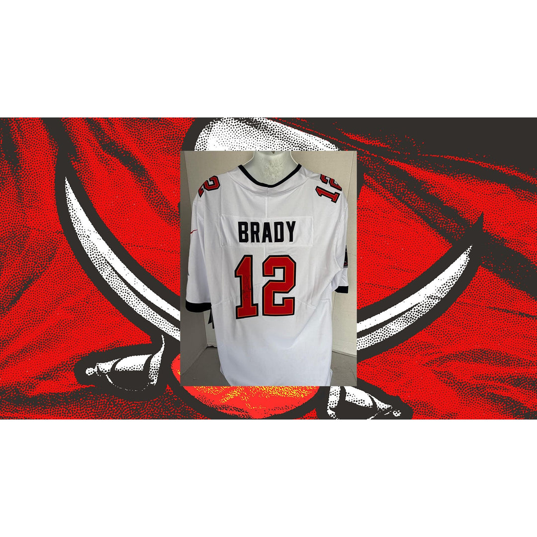 Tom Brady Tampa Bay Buccaneers Nike size L signed with proof.