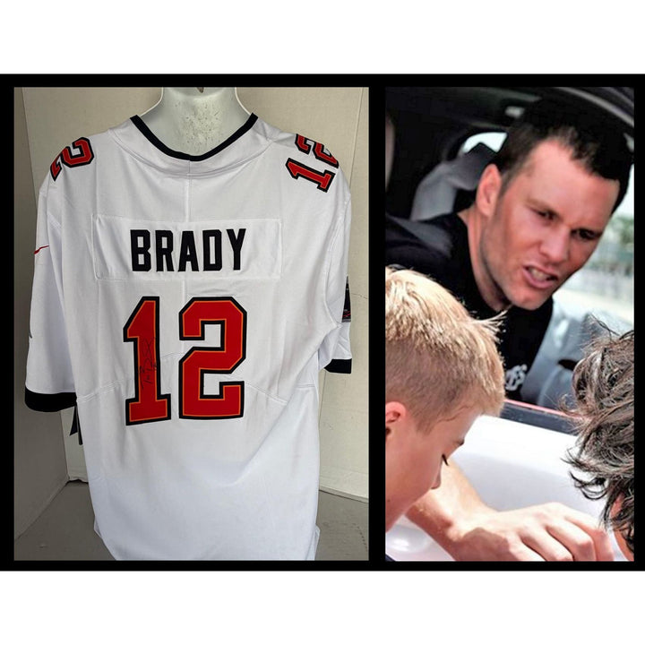 Tom Brady Tampa Bay Buccaneers Nike size L signed with proof.