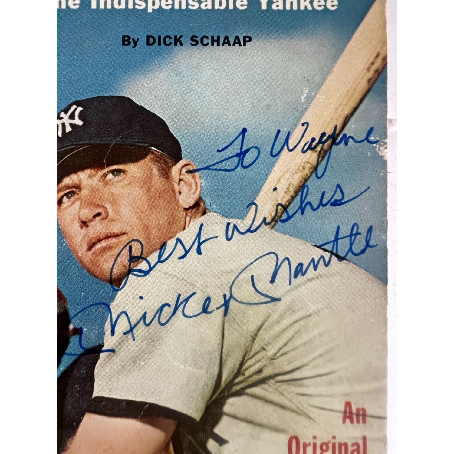 Mickey Mantle New York Yankees vintage book signed