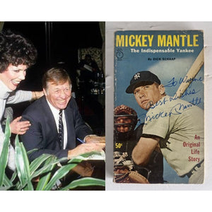 Mickey Mantle New York Yankees vintage book signed