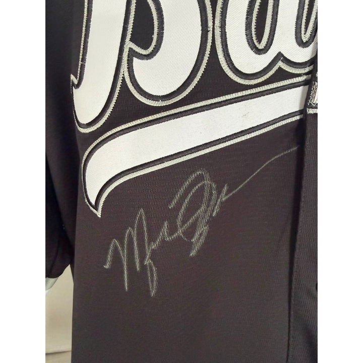 Michael Jordan Birmingham Barons signed jersey black with proof.